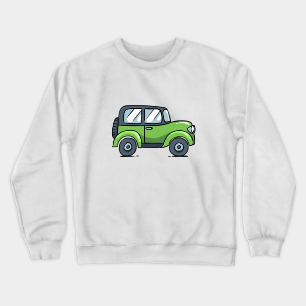 Cartoon Car / Jeep Crewneck Sweatshirt by Little Painters